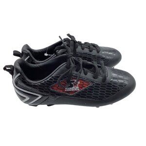 Starter Kids Soccer Cleats Black Red Size 2 Lightweight Durable Sole Sport Shoes